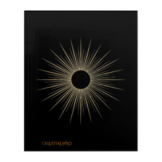 Gold Sunburst Acrylic Wall Sign Print