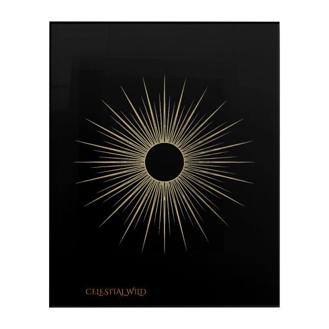 Gold Sunburst Acrylic Wall Sign Print (Front)