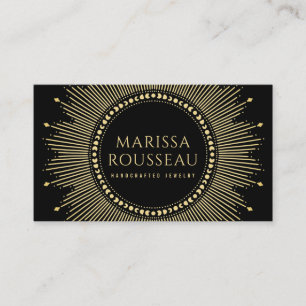 Gold Sunburst Celestial Jewelry Designer Business  Card