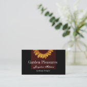 Gold Sunflower Business Card (Standing Front)