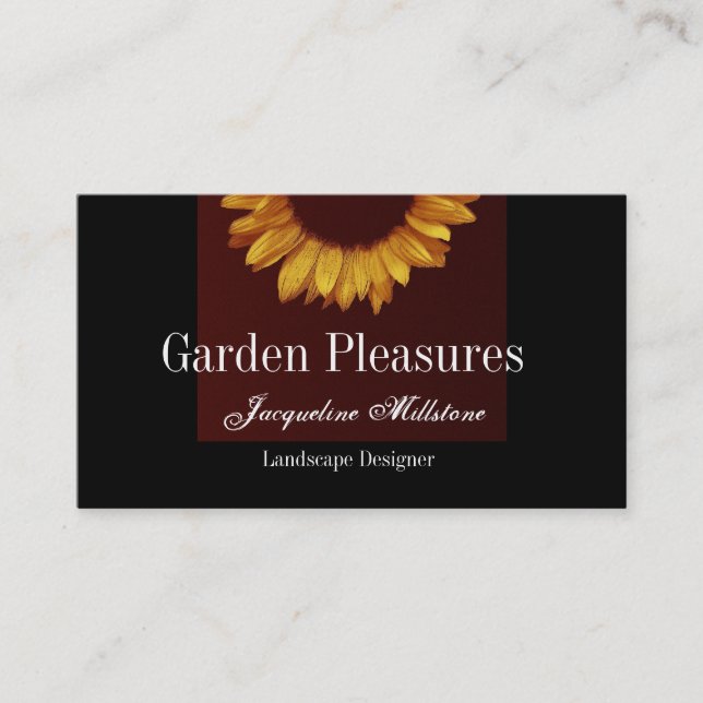 Gold Sunflower Business Card (Front)