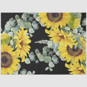 Gold Sunflower Eucalpytus Greenery Tissue Paper