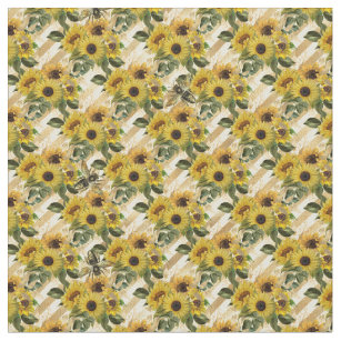 Vintage, Other, Vintage Fabric By The Yard Sunflower And Polka Dot Print