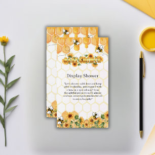 Gold Sunflower Honeycomb Honeybee Baby Shower Enclosure Card