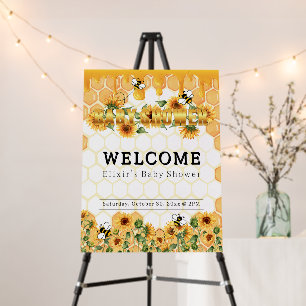 Gold Sunflower Honeycomb Honeybee Baby Shower Foam Board