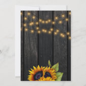 Gold sunflowers rustic barn wood birthday party invitation (Back)