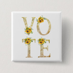 Gold Sunflowers Vote Button