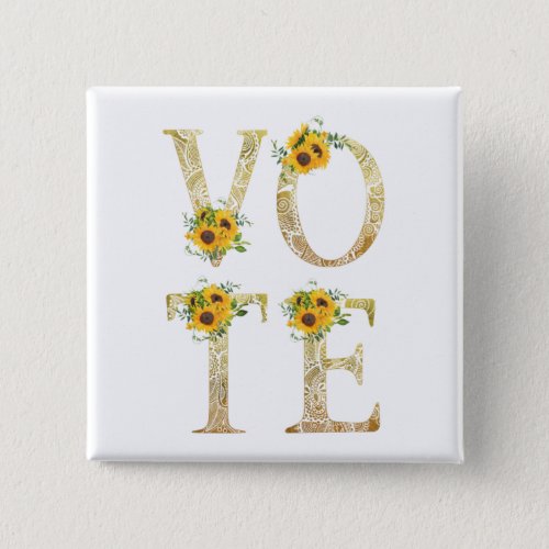 Gold Sunflowers Vote Button