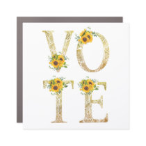 Gold Sunflowers Vote Car Magnet