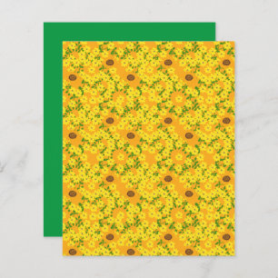 Gold Sunflowers Yellow Daisies Scrapbook Paper