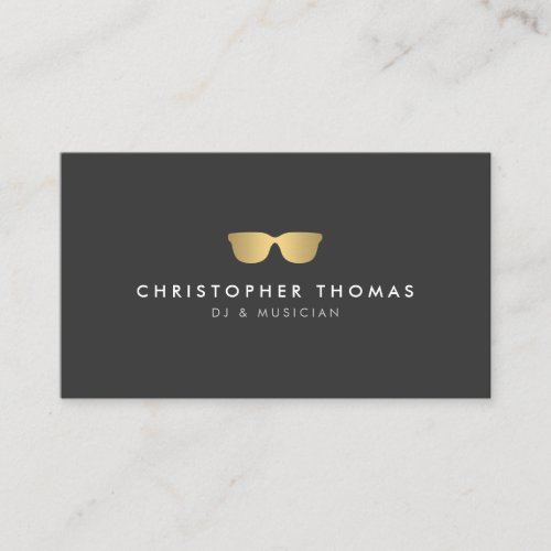 Gold Sunglasses DJ Business Card