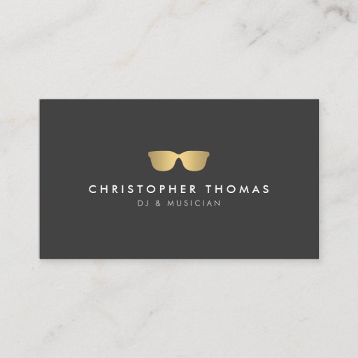 Customizable Gold Sunglasses DJ Business Card