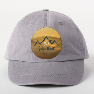 Gold sunrise personalizable mountains monogram patch