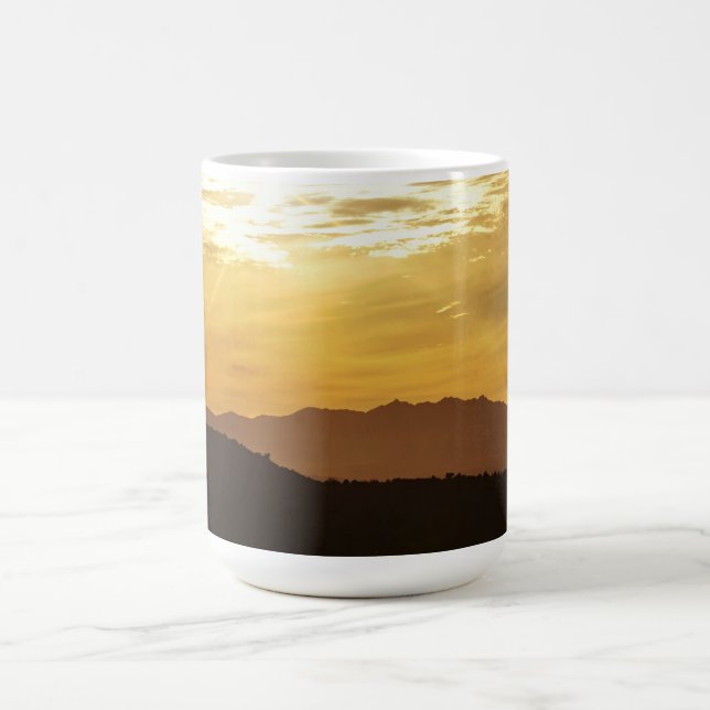 Gold Sunset Mountain Art Palm Springs Mug Cup (Center)