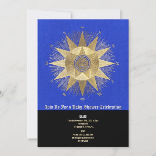 Gold Sunshine Baby Shower Celestial celebrations Invitation