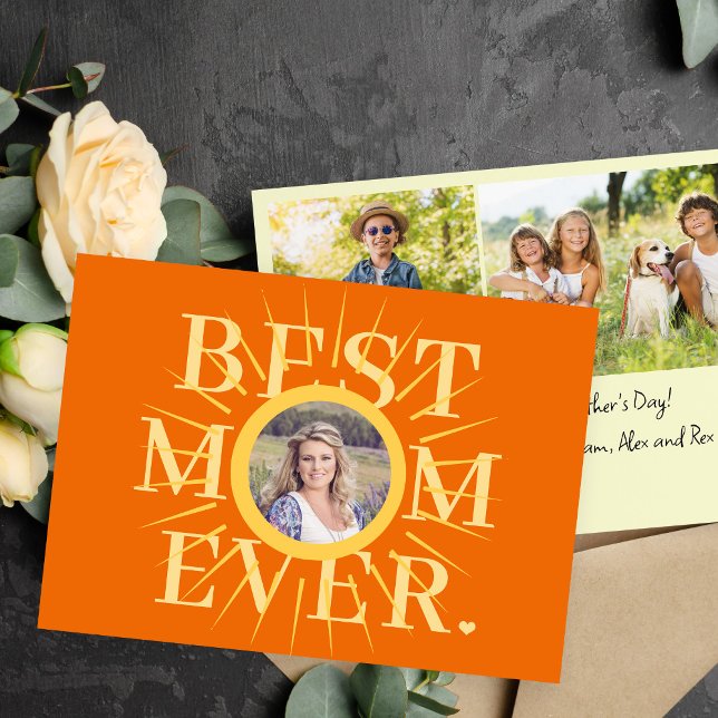 Gold sunshine mom multi photo Mother's Day card (Creator Uploaded)