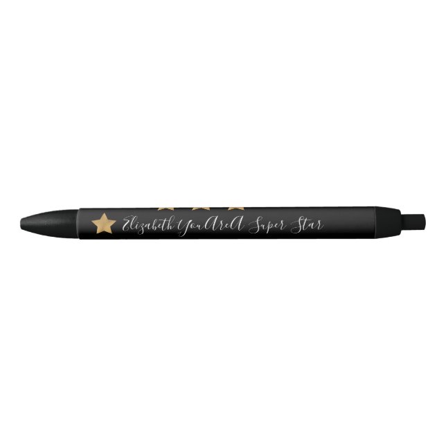 Gold Super Star Monogram Inspirational Congrats Pen (Front)
