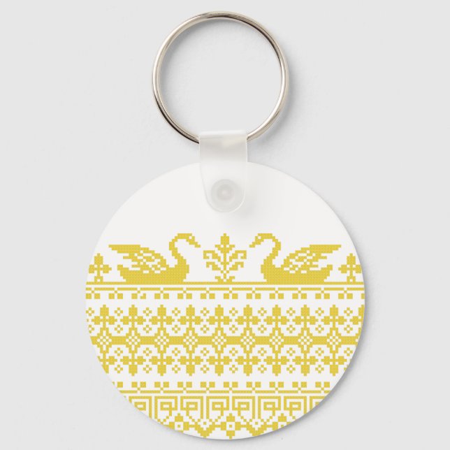 Gold Swans Keychain (Front)