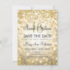 Gold Sweet 16 Save The Date Glitter Lights