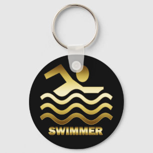GOLD SWIMMER KEYCHAIN