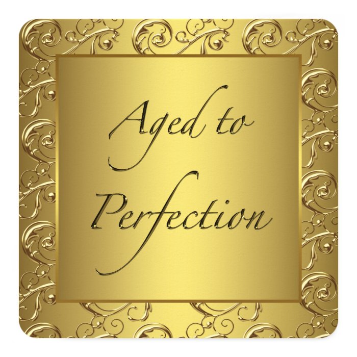 Gold Swirl Aged To Perfection Birthday Party Card Zazzle 3285