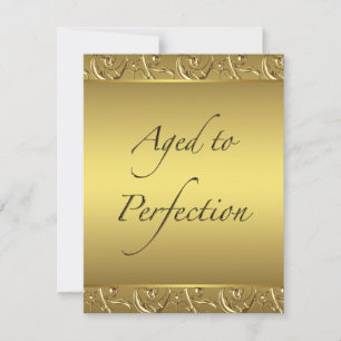Gold Swirl Aged to Perfection Birthday Party Invitation
