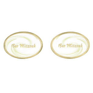 Gold Swirl BAR MITZVAH Cufflinks