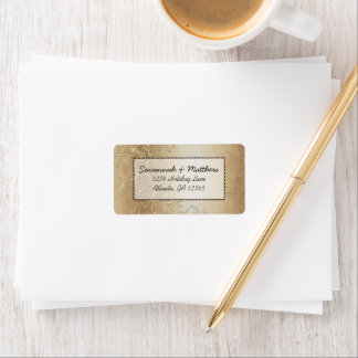 Gold swirl black lettetring Wedding labels