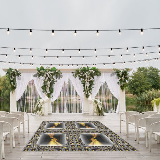 Gold Swirl Black Luxury Monochrome Indoor Outdoor  Rug