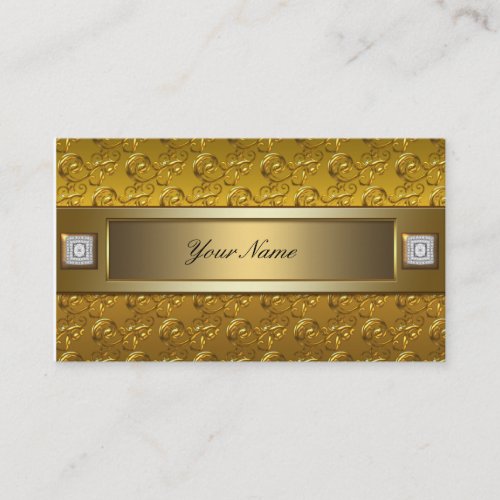 Gold on Gold Elegant Swirl Flourish Luxurious Business Card