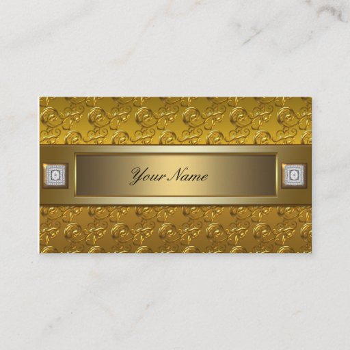 Customizable Gold on Gold Elegant Swirl Flourish Luxurious Business Card