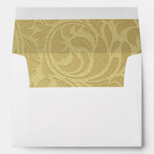 Gold Swirl Christmas Greeting Card Envelope