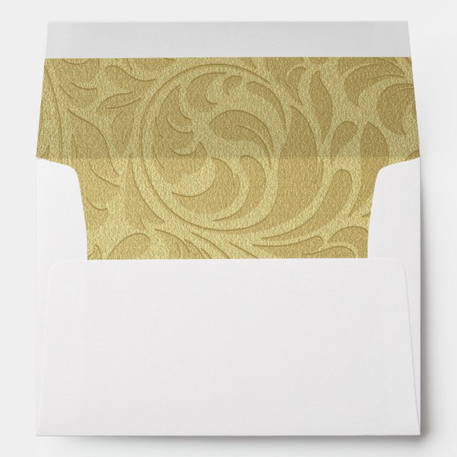 Gold Swirl Christmas Greeting Card Envelope (Back (Bottom))
