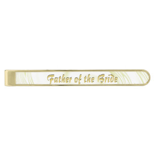 Gold Swirl FATHER OF THE BRIDE Finish Tie Clip