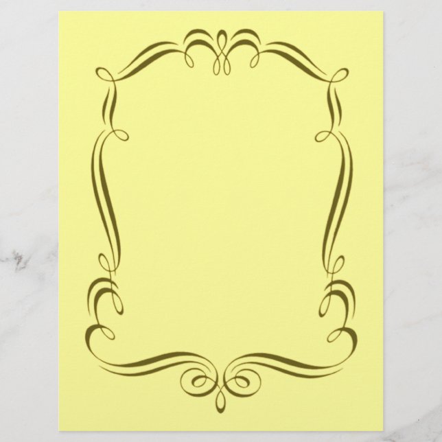Gold Swirl Frame Design Scrapbook Paper (Front)