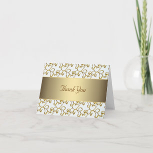 Gold Swirl Gold Thank You Cards