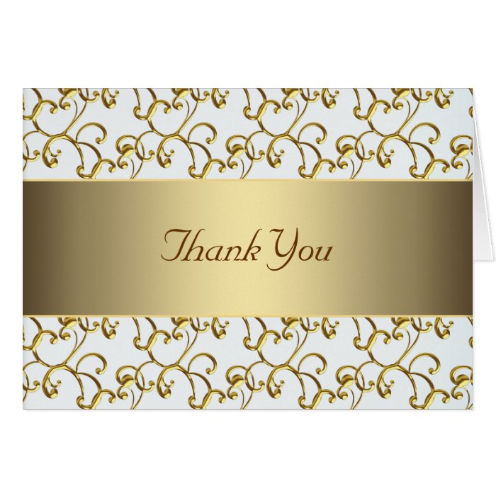 Gold Swirl Gold Thank You Cards