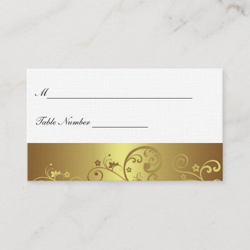 Gold Swirl Place Card Business Card Templates