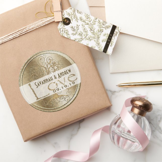 Gold Swirl Tree Gold Wedding Seal (Gifting)