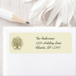 Gold Swirl Tree Labels