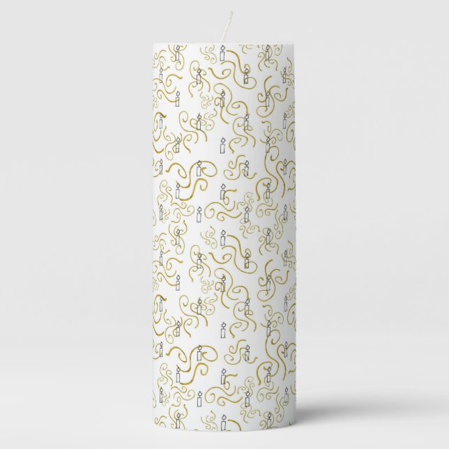 Gold Swirls And Candles Candle (Front)