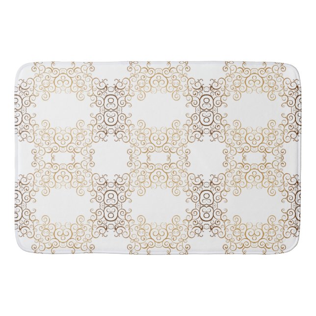 Gold Swirls Arabesque Bath Mat (Front)