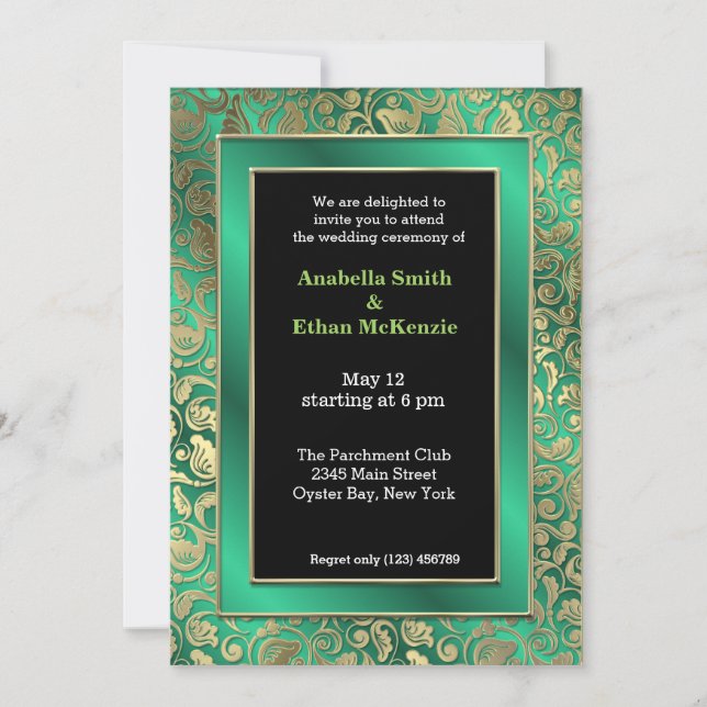 Gold Swirls * choose background color Invitation (Front)