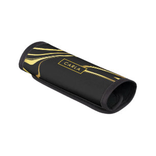 Gold swirls cool modern design luggage handle wrap
