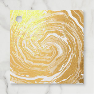 Gold Swirls Foil To and From Foil Favor Tags