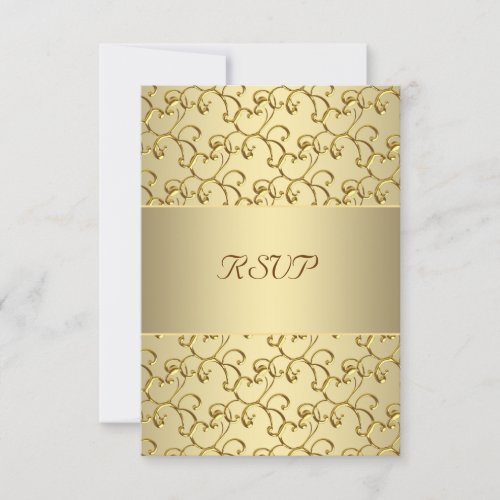 Gold Swirls Gold 50th Wedding Anniversary RSVP