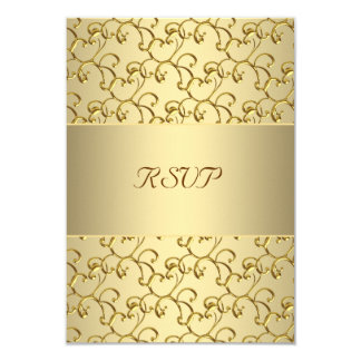 Gold Swirls Gold 50th Wedding Anniversary RSVP Card