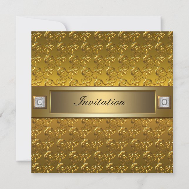 Gold Swirls Gold All Occasion Party Template (Front)