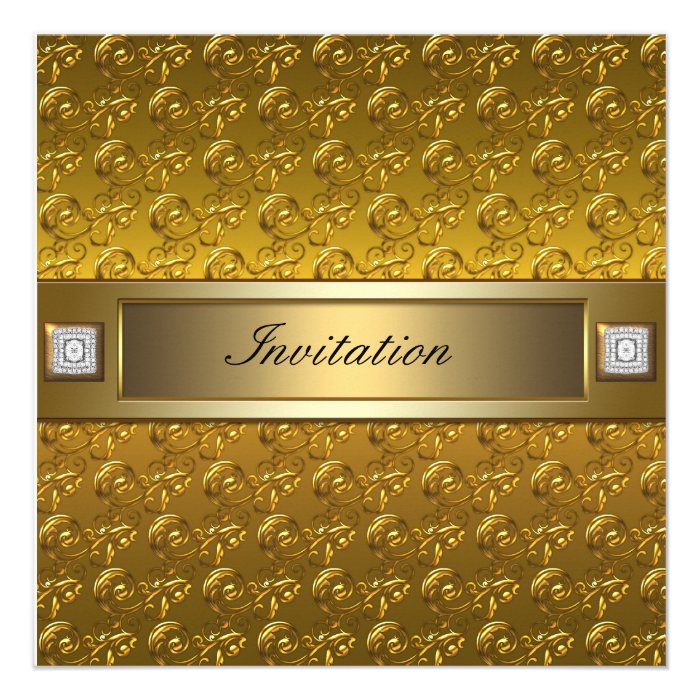 Gold Swirls Gold All Occasion Party Template Invites