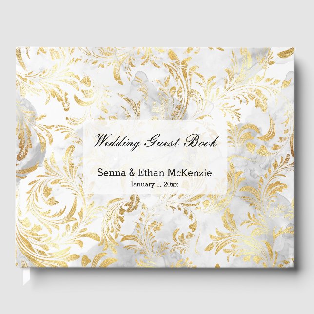 Gold swirls guest book (Front)